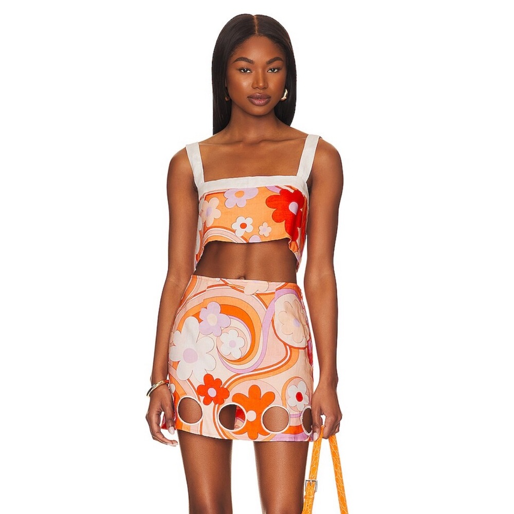 Linen Cin Cin Crop Top and Bubble Skirt Set